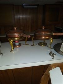 Vintage. Copper Chafing Dishes