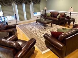 Fine Name-Brand Furnishings in Perfect Condition...  Thomasville Leather Couches & Chair Suite