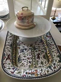 Antique Cheese Bell, Pottery Barn Great White Cake Stand