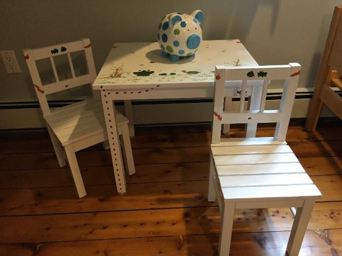 Hand Painted Children’s Table and Chairs 