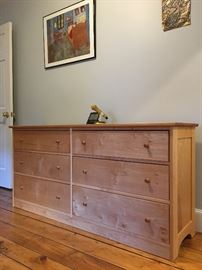 Pacific Rim Six Drawer Dresser in Solid Maple, PAIR Available! 