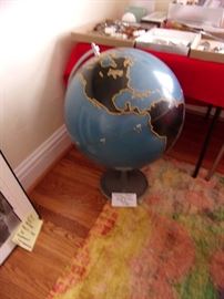 Denoyer-Geppert 20” Steel Spun WWII Military Globe (Note, slate paint used so Generals could write on them)
