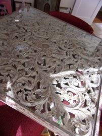 Antique Victorian Architectural Feature from San Francisco Home incorporated into a table