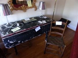 Mirror Sold, Farm table and chair