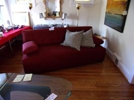 Contemorary Long Red Sofa