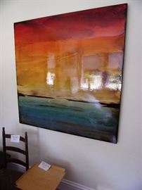 Morning Sky San Juan, 48 x 48" Artist Michael Hoffman, oil and mixed media on panel