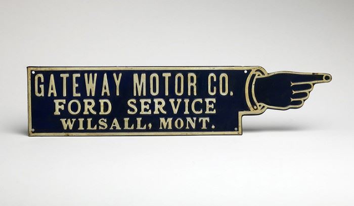 Vintage Gateway Motor Ford Service Embossed Metal Sign; $400-$800
