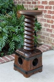UNIQUE French Oak Barley Twist Grape Press Pedestal