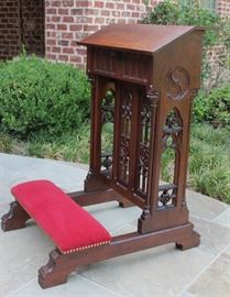 Antique French Oak Gothic Prayer Bench Kneeler