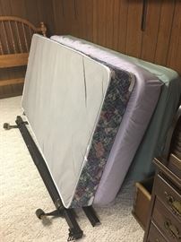 Twin mattress, box spring and frame