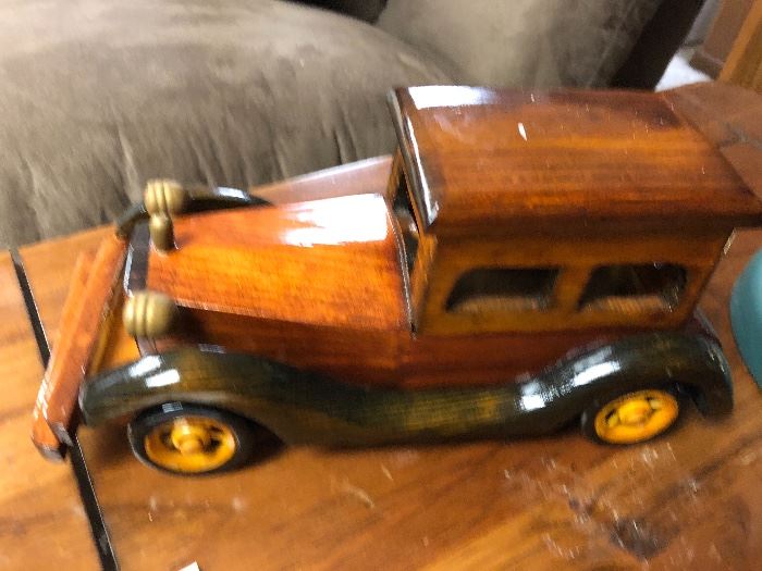 Wooden vintage car