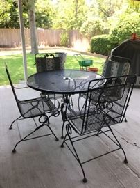 0 black metal patio set bounce chairs