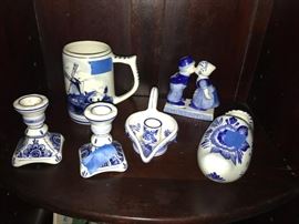 vintage blue and white figurines