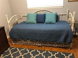 white metal day bed