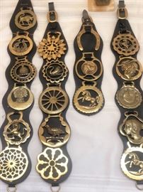 Equestrian leather straps with brass 