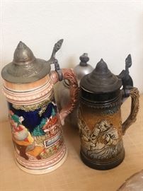 Vintage beer steins 