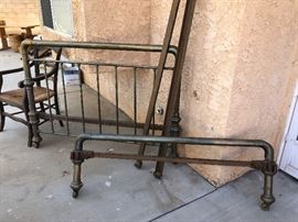 Antique brass bed on wheels 