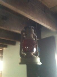 Vintage Railroad lantern, red