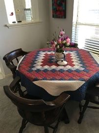 Ethan Allen round table with swivel chairs