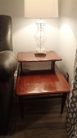 Lane Acclaim end table set of two.  Cut glass lamp set of two (new shades were $34)