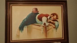 Copy of an early Robert Owens clown painting by Jaralle. 