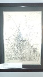 Rosemary Merrill Gordon early art. Professionally framed by The Downtown Art Gallery