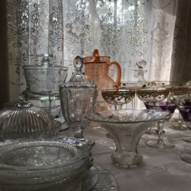 Early American Pressed Glass (EAPG), Depression Era Glass, all sparkling and ready for your home 