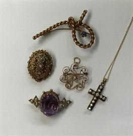 Civil War Era, Edwardian, and Victorian antique jewelry.