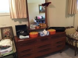 Mid-century modern dresser & mirror