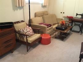 Mid-century modern chair and Hide-a-Bed 