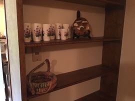 Set of vases, plate & holder, basket