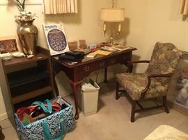 Small desk, chair, and bookcase