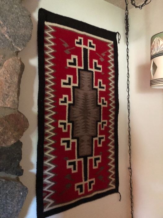Navajo Woven Rug with Certificate approx 3' by 4.5"