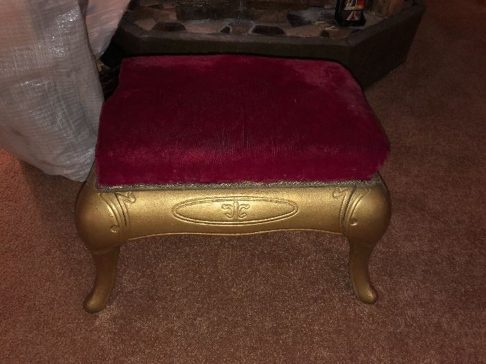 Royal LTD Cast Iron Foot stool Painted gold