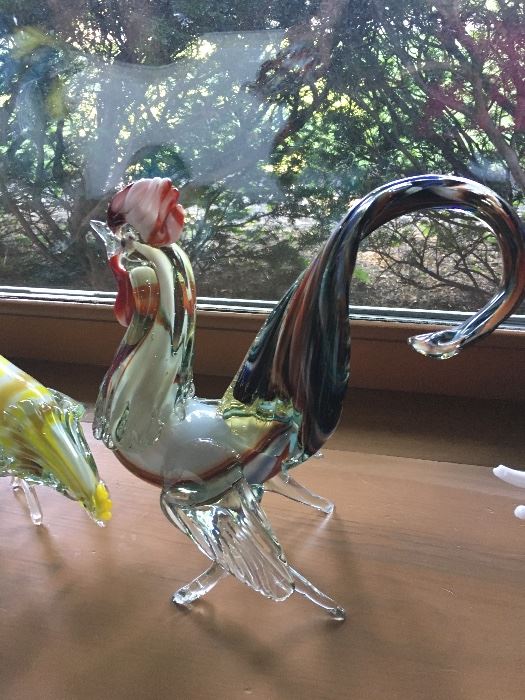 Blown glass rooster