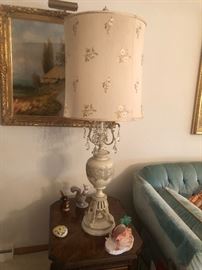 Hollywood Regency style Lamp with crystals