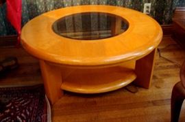 Round center glass coffee table.