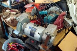 Bench grinder and other items.