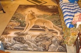 Wolf design rug.