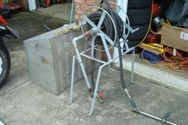 Hose and water tank for jeep.