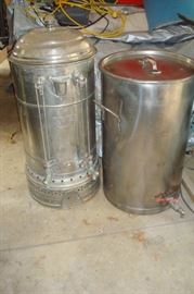 Commercial stainless steel coffee maker and a stainless commercial cooker