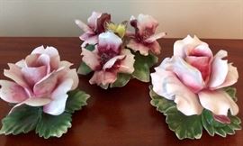 Capodimonte rose candle holders (found the other one with three roses but its not in the picture)