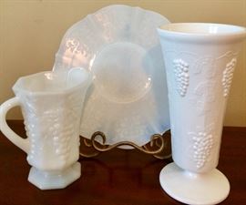 Milk Glass and depression era plate