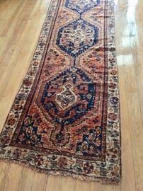 Beautiful muted colors in hand-knotted Persian runner!