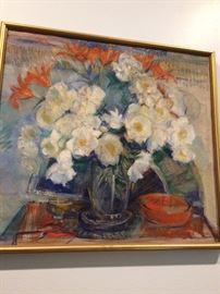 Soft colors make this oil painting a great find!