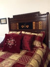 Gorgeous Antique East Lake Bed with lots of inlay!