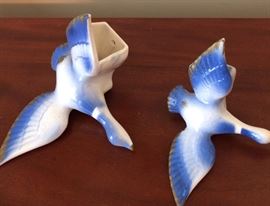 Vintage Geese Wall Pockets! Very unusual and in great condition!