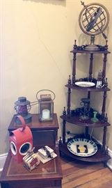 Antique lanterns ..... look at that corner shelf!