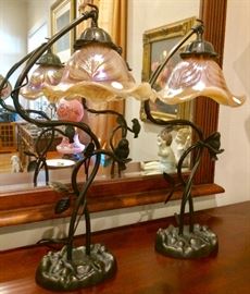 Art Deco Style pair of decorative lamps!