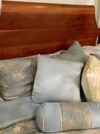 Close-up of the cherry headboard..... handmade!